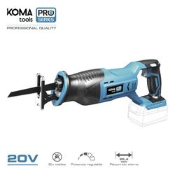 Scie Sabre 20v (sans batterie ni chargeur) 8,5x44x15,5cm Batterie Koma Tools Pro Series