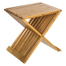 Cadeira dobrável de bambu para banheiro 45x40x32cm