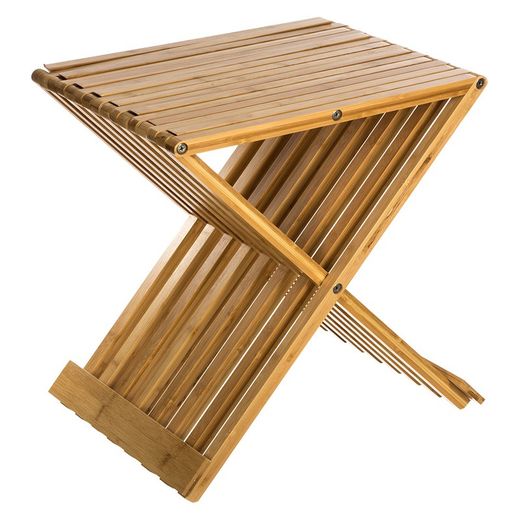 Chaise de salle de bain pliante en bambou 45x40x32cm