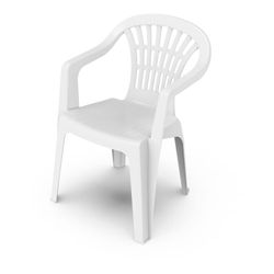 Fauteuil Empilable à Dossier Bas Couleur : Blanc 56x54x80cm Modèle : Lyra Progarden