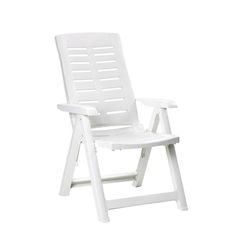 Fauteuil pliant multi-positions blanc 60x61x109cm ipae progarden