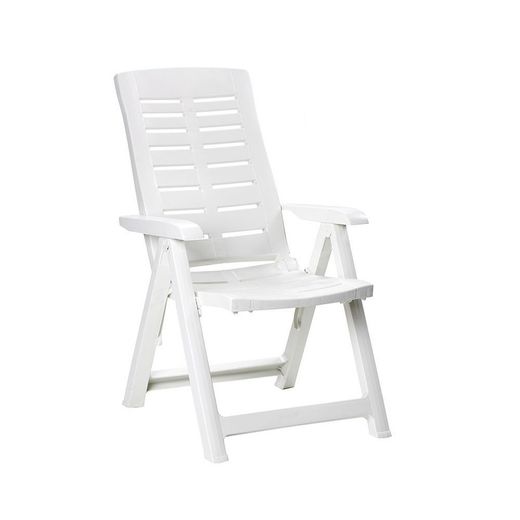 Fauteuil pliant multi-positions blanc 60x61x109cm ipae progarden