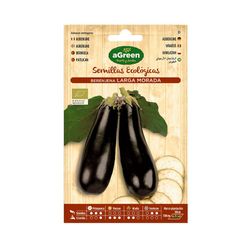 Sobre Eco Seeds Long Purple Berinjela Averde