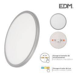 S.of. Luminária embutida LED com moldura cromada 20w regul. Tamanho emp. Edm luz tipo Y 1200 lumens