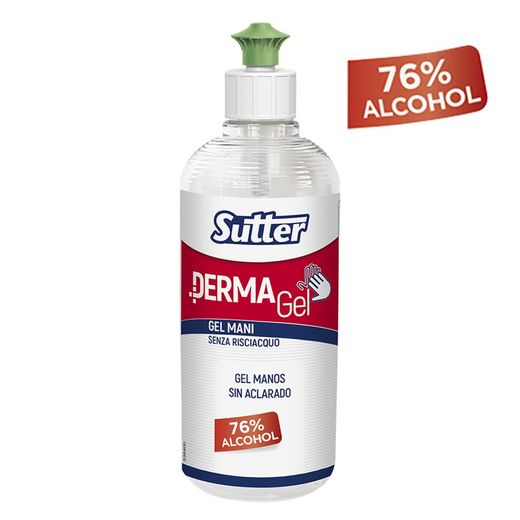 * s.of * gel hidroalcoólico 500ml dermagel sutter 76% de álcool