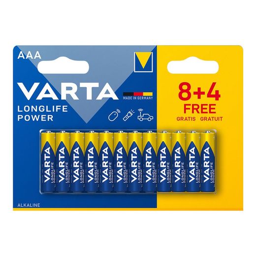 S.De. Pilha Alcalina Aaa Varta - Lr03 (Blister 8+4 Unidades) Ø10,5x44,5mm
