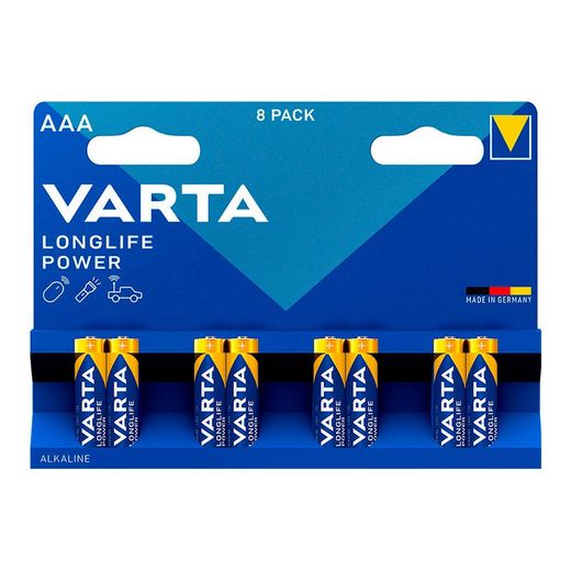 S.De. Bateria Varta Long Life Power Aaa - Lr03 (Blister 8 Unidades) Ø10,5x44,5mm