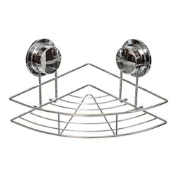 Suporte de canto para chuveiro de metal com ventosa