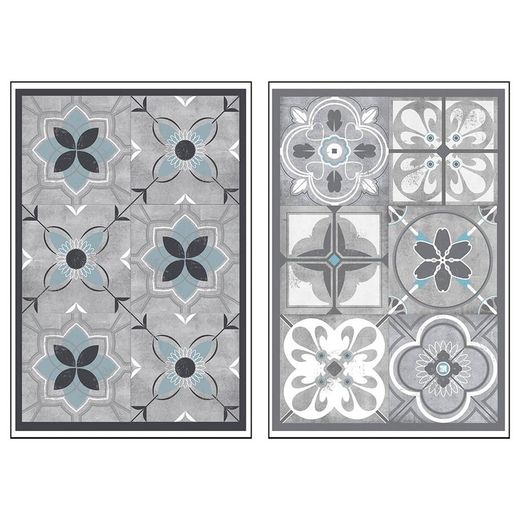Autocollant décoratif modèle carrelage couleurs assorties