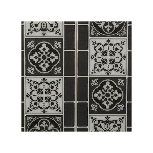 Autocollant décoratif modèle carrelage noir