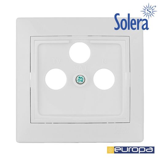 Couvercle universel avec cadre pour prise de signal Tv/R Sat S.Europa Solera Erp48tlvu