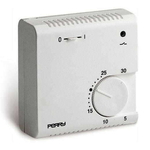 Termostato eletrônico de expansão de gás série "Teg" com luz piloto e seletor "On/Off" White Perry