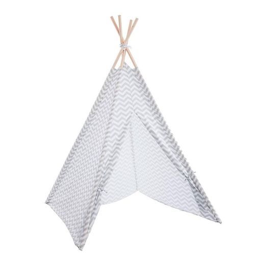 Tipi gris avec housse de rangement 160x120x120cm