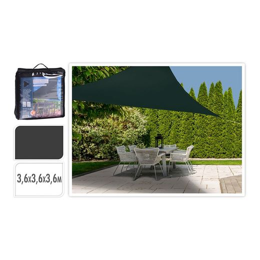 Toldo em Tecido Triangular Cor: Cinza Escuro 360x360x360cm Ambiente