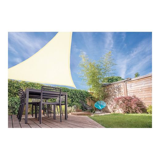 Toldo de vela triangular creme 3,6 x 3,6 x 3,6 m