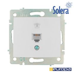 Tomada Telefónica Rj11 Embutida 83x81mm S.Europa Solera Erp84