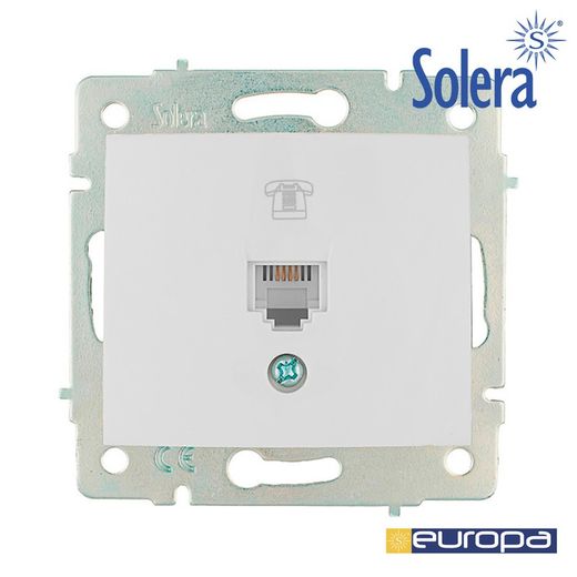 Prise téléphonique Rj11 encastrée 83x81mm S.Europa Solera Erp84