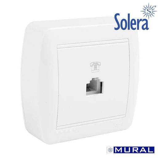 Prise téléphonique Tj11 (4 voies) 74x72x28mm.S. Solera Murale Mur84u