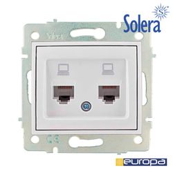 Tomada Dupla de Dados Rj4 Cat6 83x81mm S.Europa Solera Erp88/2