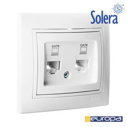 Tomada Dupla de Dados Rj4 Cat6 S.Europa Solera Erp88/2u