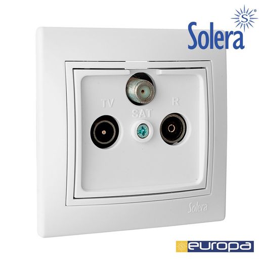 Tomada final para satélite, TV e rádios.Europa Solera Erp48u