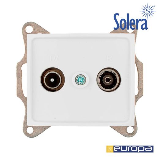 Tomada de sinal intermediário para TV e rádio embutido branco S.Europa Solera Erp46