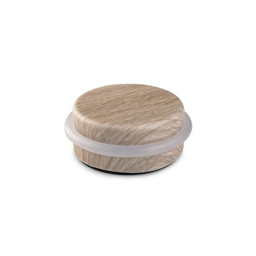 Butée de porte adhésive plastique-métal décorée frêne de chaux Ø4,6x1,8cm Inofix
