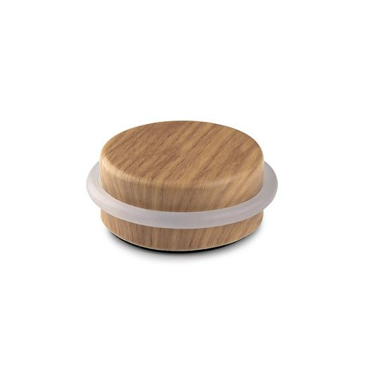 Butée de Porte Adhésive Plastique-Métal Décoré Chêne Atlantique Ø4,6x1,8cm Inofix