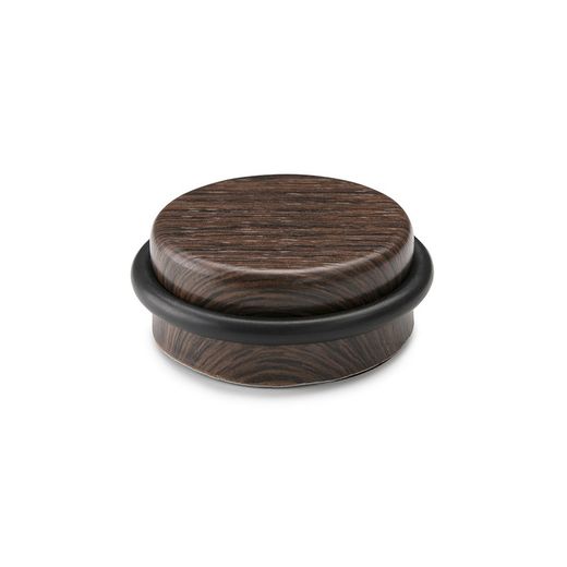 Butée de porte adhésive plastique-métal décor wengé Ø4,6x1,8cm Inofix
