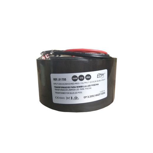 Transformateur 100w ac12v ip65 pour ampoule led de piscine