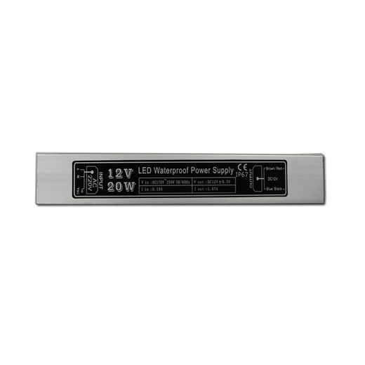 transformateur ip67 20w jusqu'à 5m bande led edm 18x2x3cm