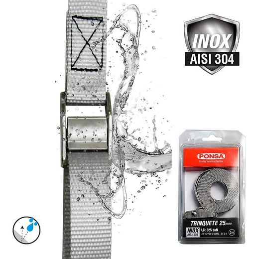 Catraca 25mm 3m Inox 027.207.025.503 Ponsa