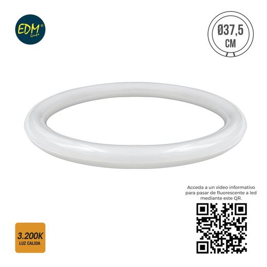 tubo fluorescente led circular g10q 32w 1700 lm 3200k edm luz quente
