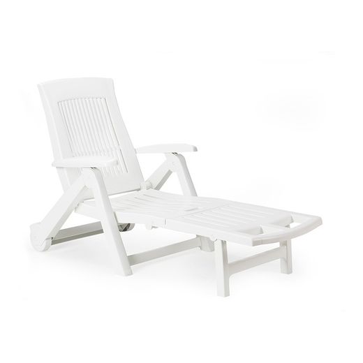 Chaise longue pliable à roulettes (usage domestique) ipae pro garden