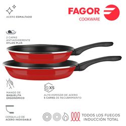 Ultimamente. Frigideiras Optimax Ø20+24cm Aço Esmaltado 1.5mm Fagor