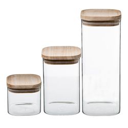 Ultimamente. Conjunto de unidades de 3 potes herméticos empilháveis