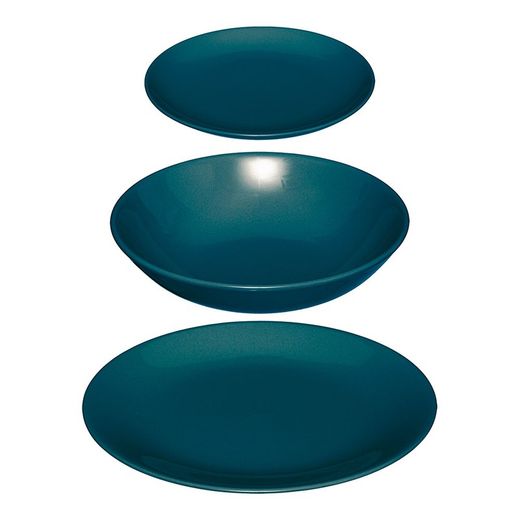 Vaisselle 18 Pièces Couleur Bleue