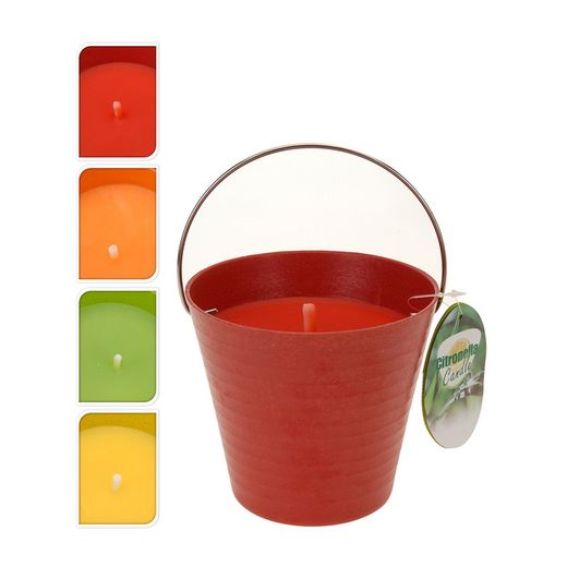Cubo de metal com vela de citronela 230gr cores sortidas