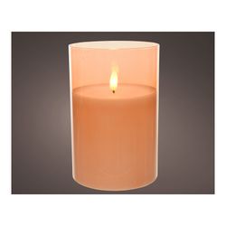 Vela Led Vidro Vidro Ø10x15cm Cor Creme