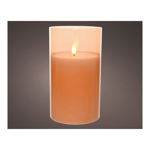 Vela de Vidro Ø10x17,5cm Cor Creme
