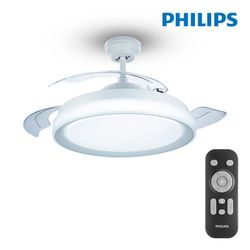 Ventilateur de Plafond Led Modèle Atlas Blanc Puissance : 28+35w Pales : Ø106cm Avec Télécommande Philips