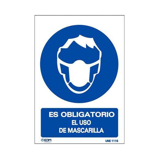 Vinilo obligatorio uso mascarilla 150x200mm
