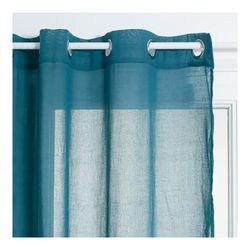 Cortina Com Ilhós Cor Azul Turquesa 140x240cm