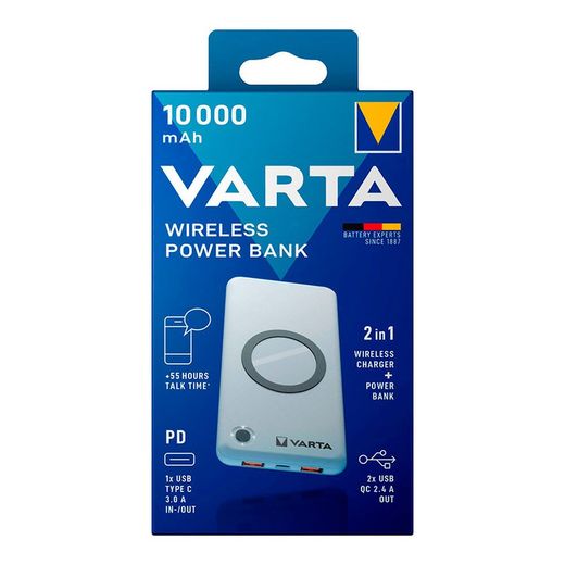 Banco de potência sem fio 10.000ma Varta 100/240v
